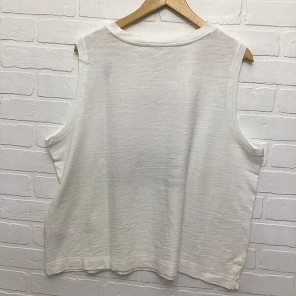 2/40$ NWT OldNavy cotton boxy muscle tee white pink tank top cami summer surf XL - Picture 4 of 9